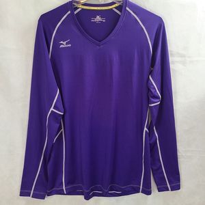 Mizuno Elite 9 Newport Long Sleeve Purple Volleyball Jersey Women's (XL)